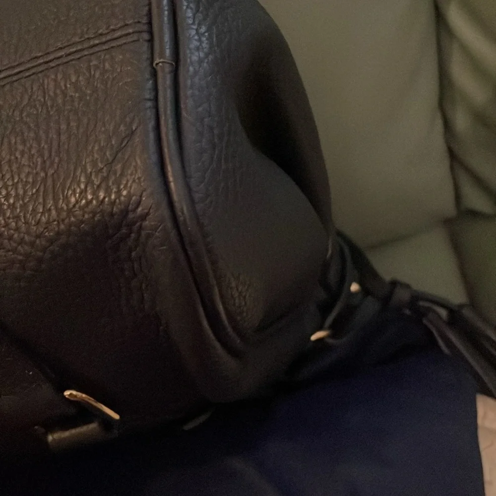 Dooney&bourke Navy Blue Pebbled Leather Florentine  Tassel Satchel 🔺FIRM🔺 - Picture 4 of 16